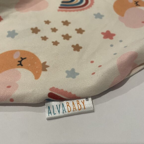 AlvaBaby Stretchy Nursing Pillow Cover, Rainbow Cloud Moon and Stars Design - Picture 3 of 5